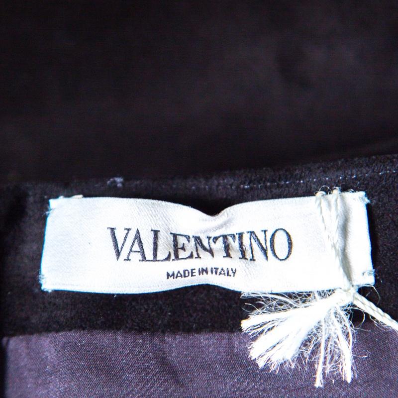 Valentino Black Studded Suede Mini Skirt M 1