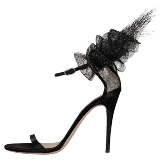 Valentino Schwarz Wildleder Schleife Stiletto Sandalen Größe 39