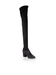 Valentino Black Suede Over-the-knee Boots Size IT 37