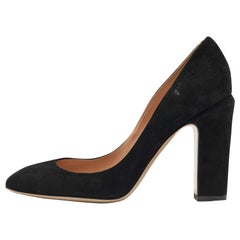 Valentino Black Suede Round Toe Pumps Size 40