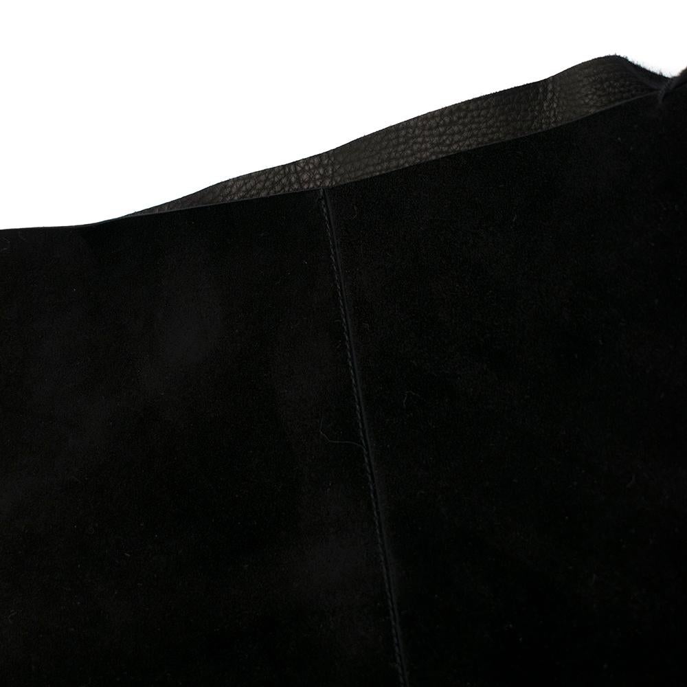  Valentino Black Suede Short Sleeve Caban Fringe detail Coat - Size S  For Sale 3