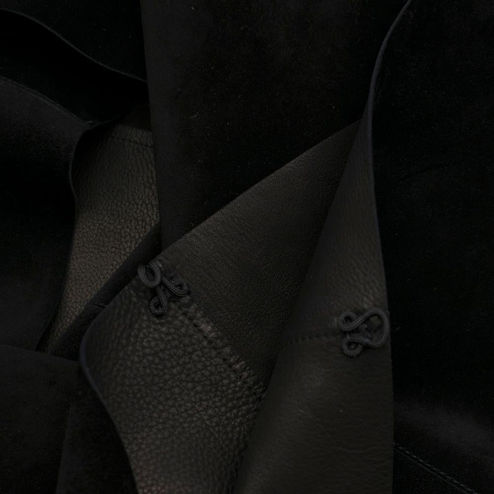  Valentino Black Suede Short Sleeve Caban Fringe detail Coat - Size S  For Sale 5