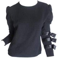 Valentino Black Sweater with Ribbon Detail