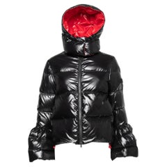 Valentino Black Synthetic Duvet Couture Padded Hooded Jacket L