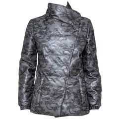 Valentino Black Synthetic Floral Lace Detail Synthetic Wind Jacket M