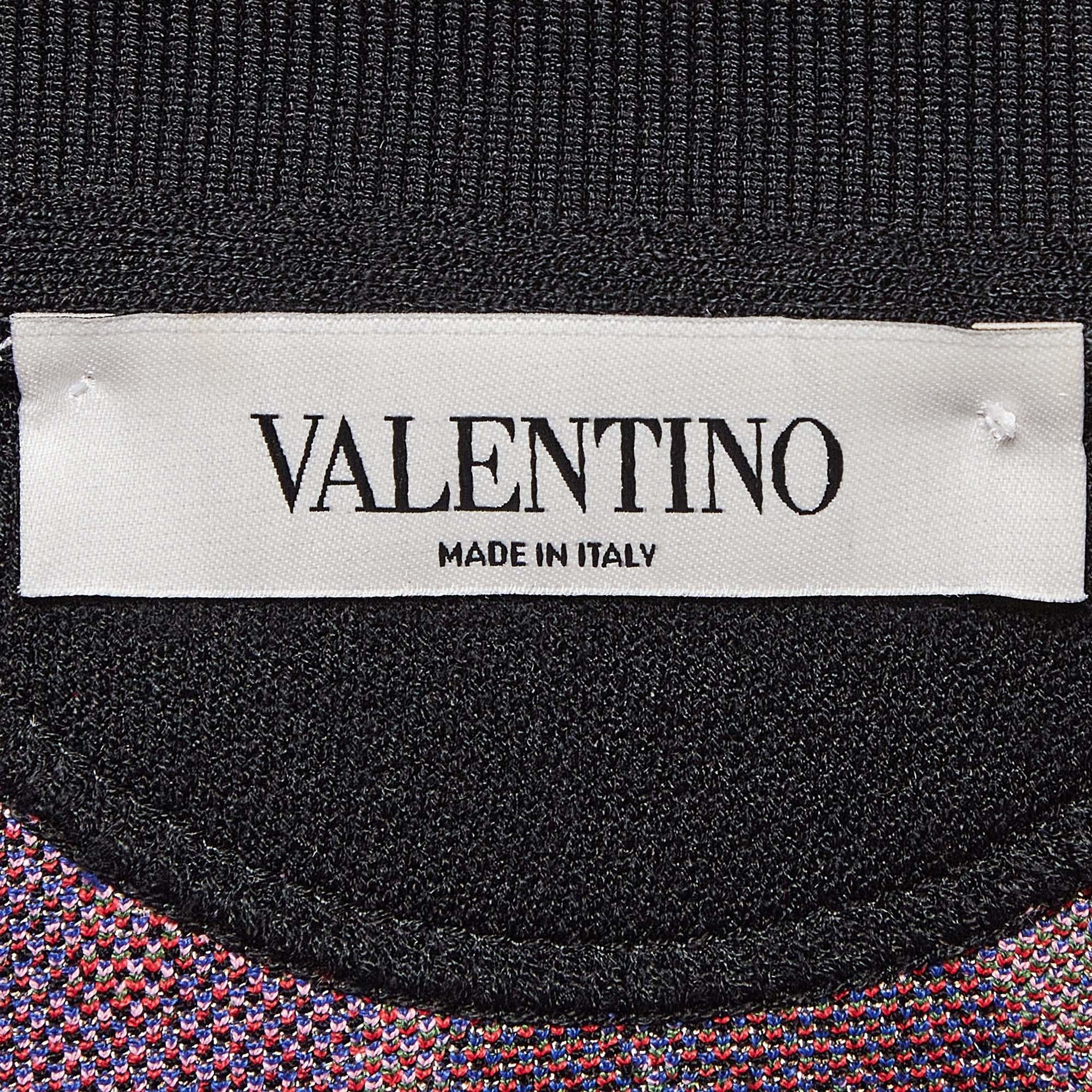 Chaqueta bomber de punto Valentino Negro Tropical Intarsia L en venta 1