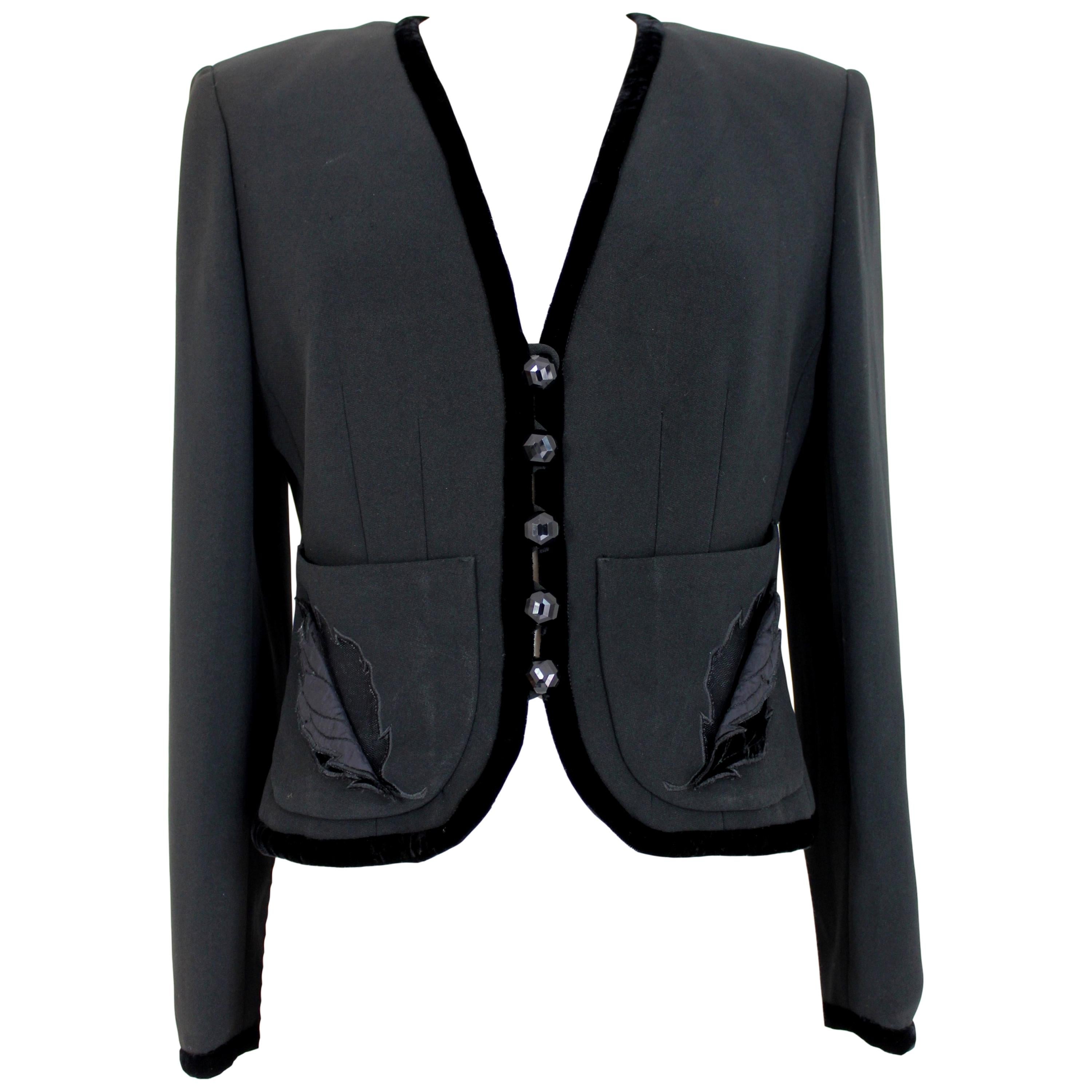 Valentino Black Velvet Bolero Jacket 1990s