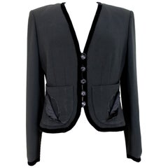 Valentino Schwarzer Samt Bolero Jacke 1990s