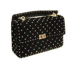 Valentino Black Velvet Rockstud Spike Bag