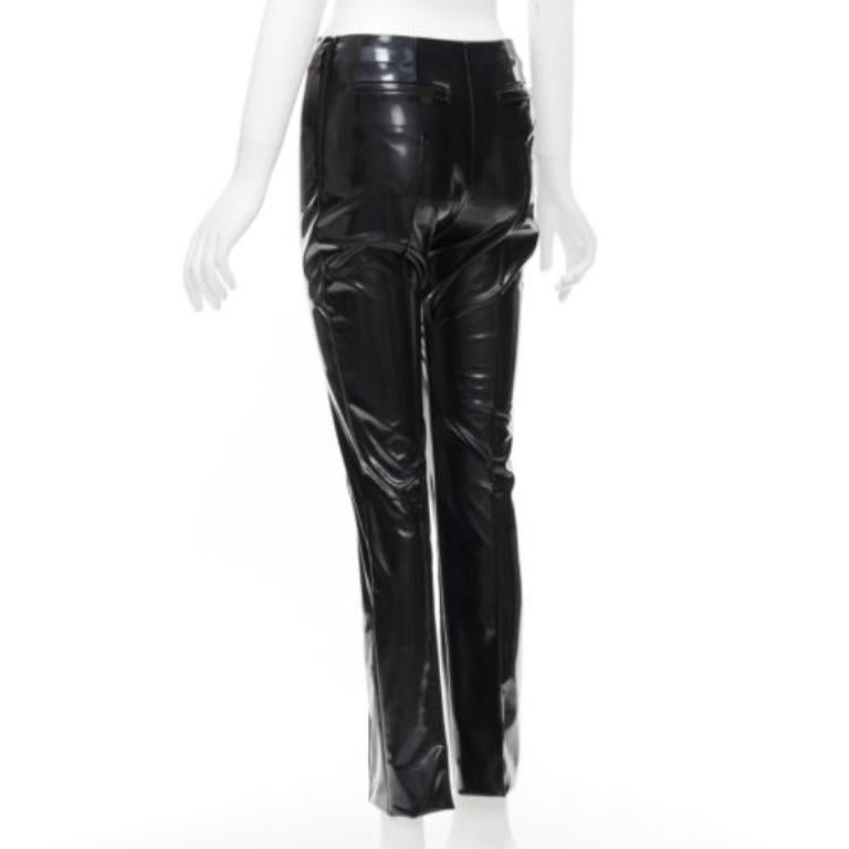 VALENTINO Schwarze Hose aus Vinyl mit Plissee vorne und hinten mit Schlitztaschen S im Angebot 2