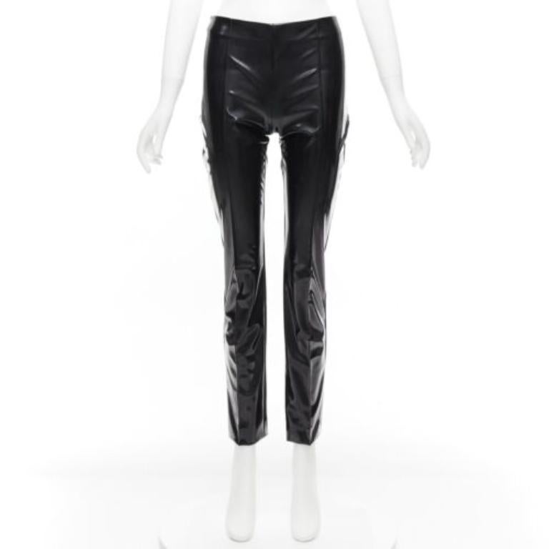 VALENTINO Schwarze Hose aus Vinyl mit Plissee vorne und hinten mit Schlitztaschen S im Angebot 6