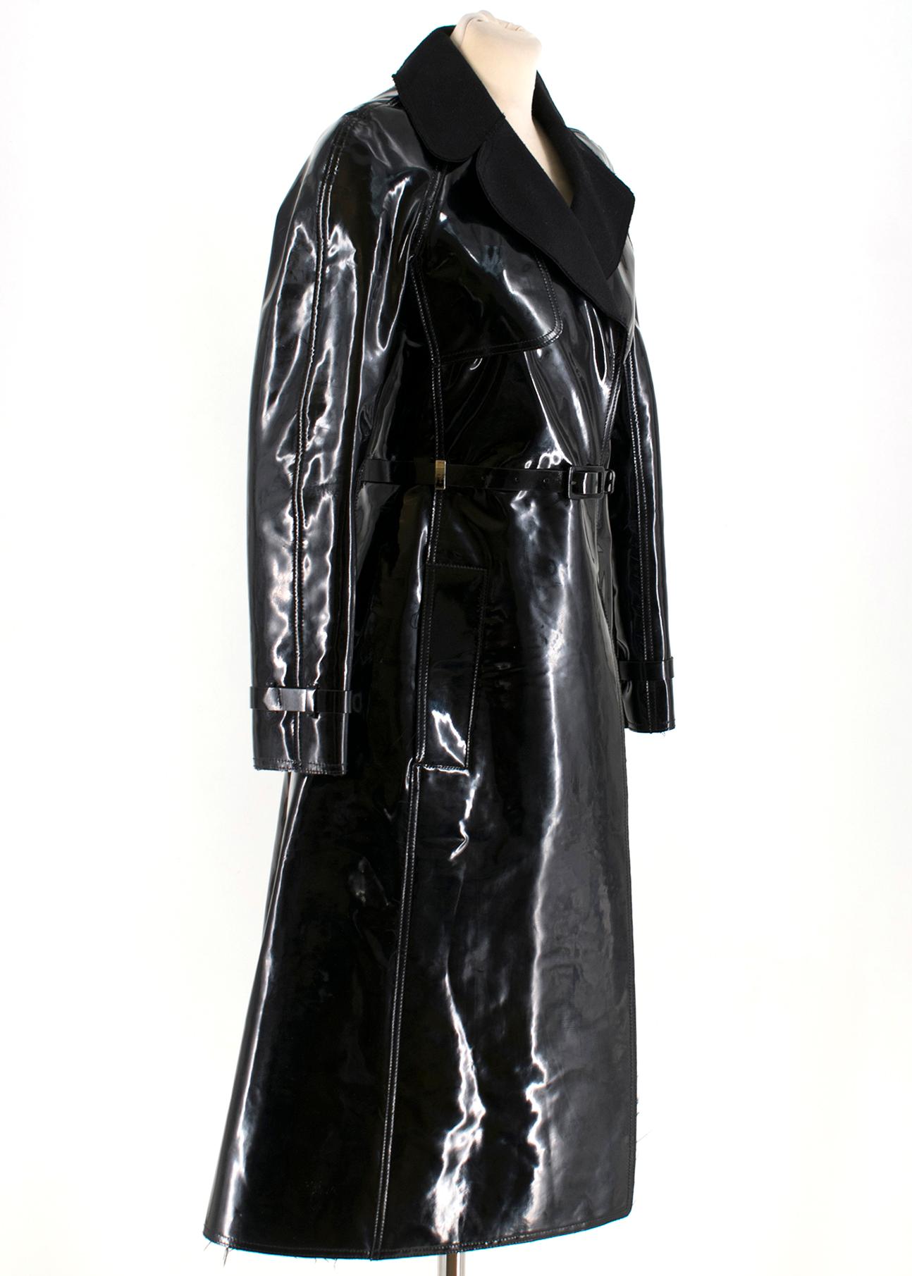 black vinyl raincoat