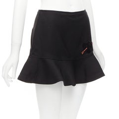 VALENTINO black virgin wool blend red bead Heart flared skirt shorts IT38 XS