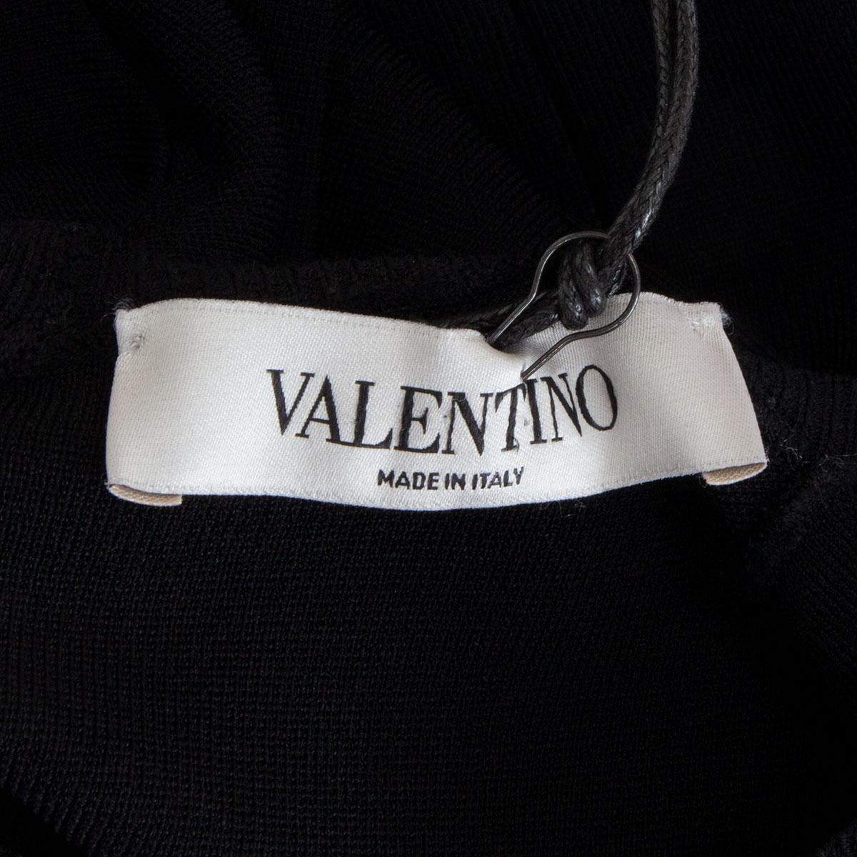 Women's VALENTINO black viscose 3/4 Sleeve Flared Dress M