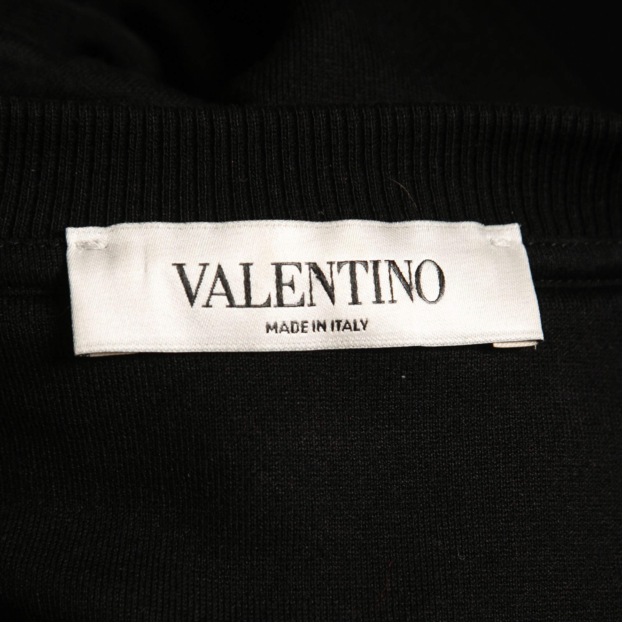 Women's Valentino Black VLTN Print Cotton Crew Neck Sweatshirt XS For Sale
