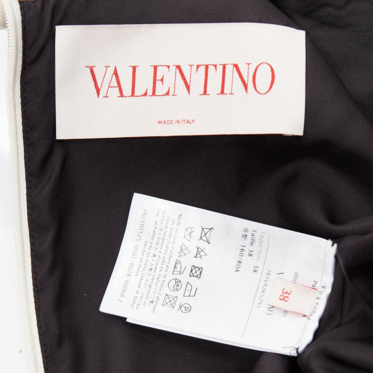 VALENTINO black white chain print virgin wool silk shift dress IT38 XS For Sale 5