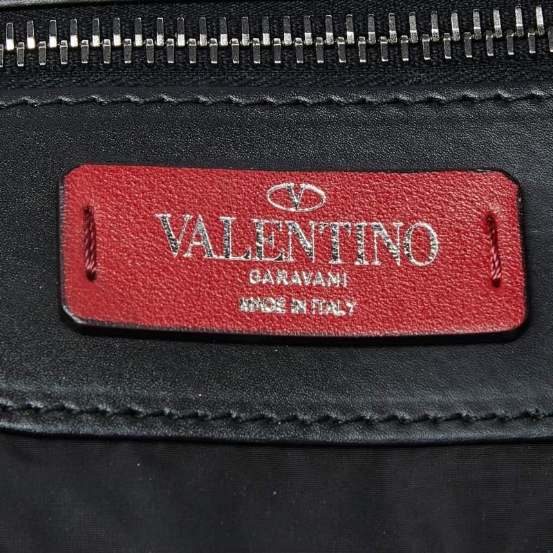 Valentino Black/White Coated Canvas VLTN Shopper Tote For Sale 3
