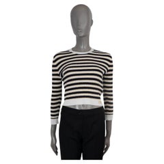 VALENTINO Schwarz-Weißgold Wolle 2022 LUREX STRIPE CROPPED Pullover M