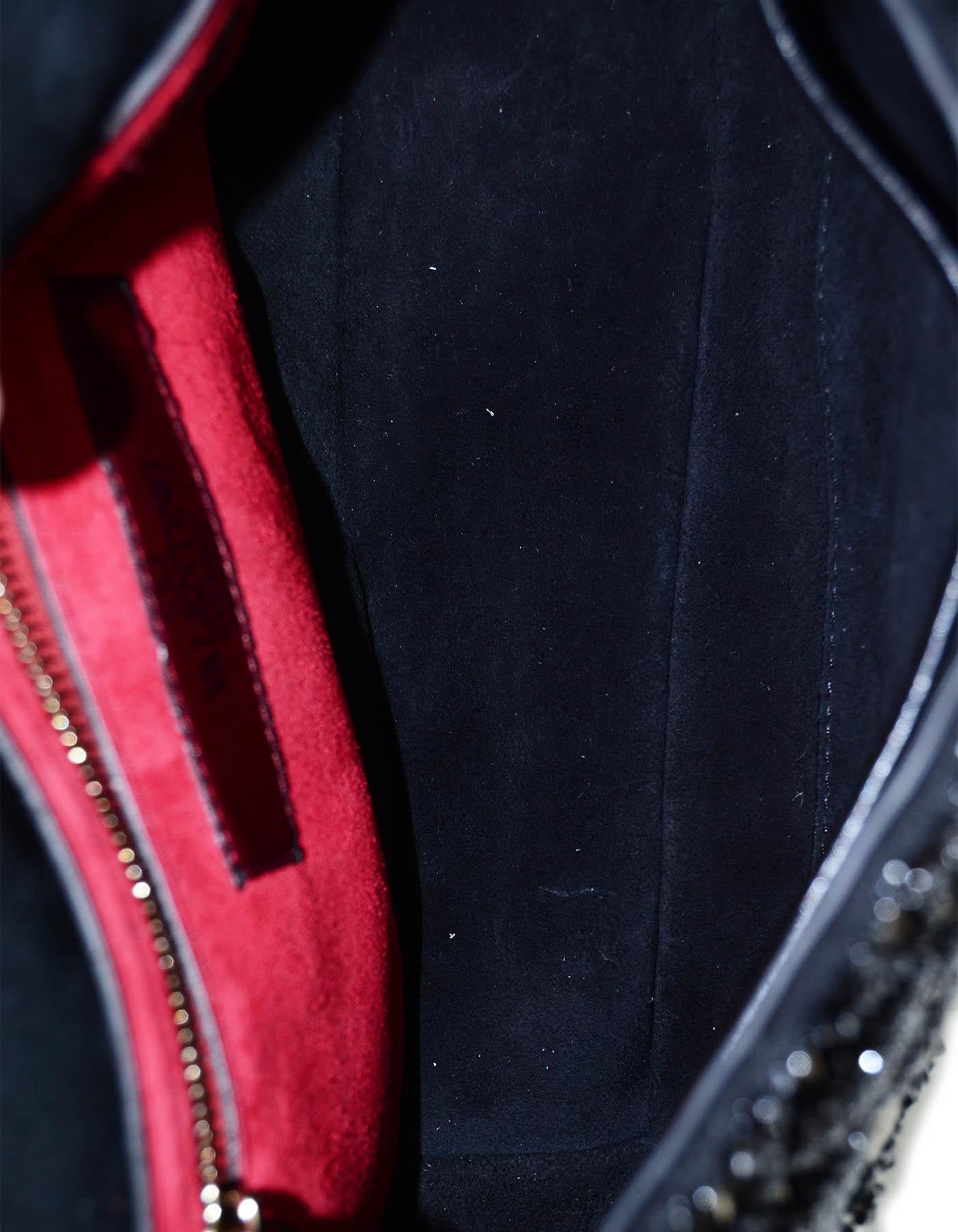 Valentino Black/White Lace & Beaded Medium Rockstud Spike Flap Bag  rt. $4, 895 2