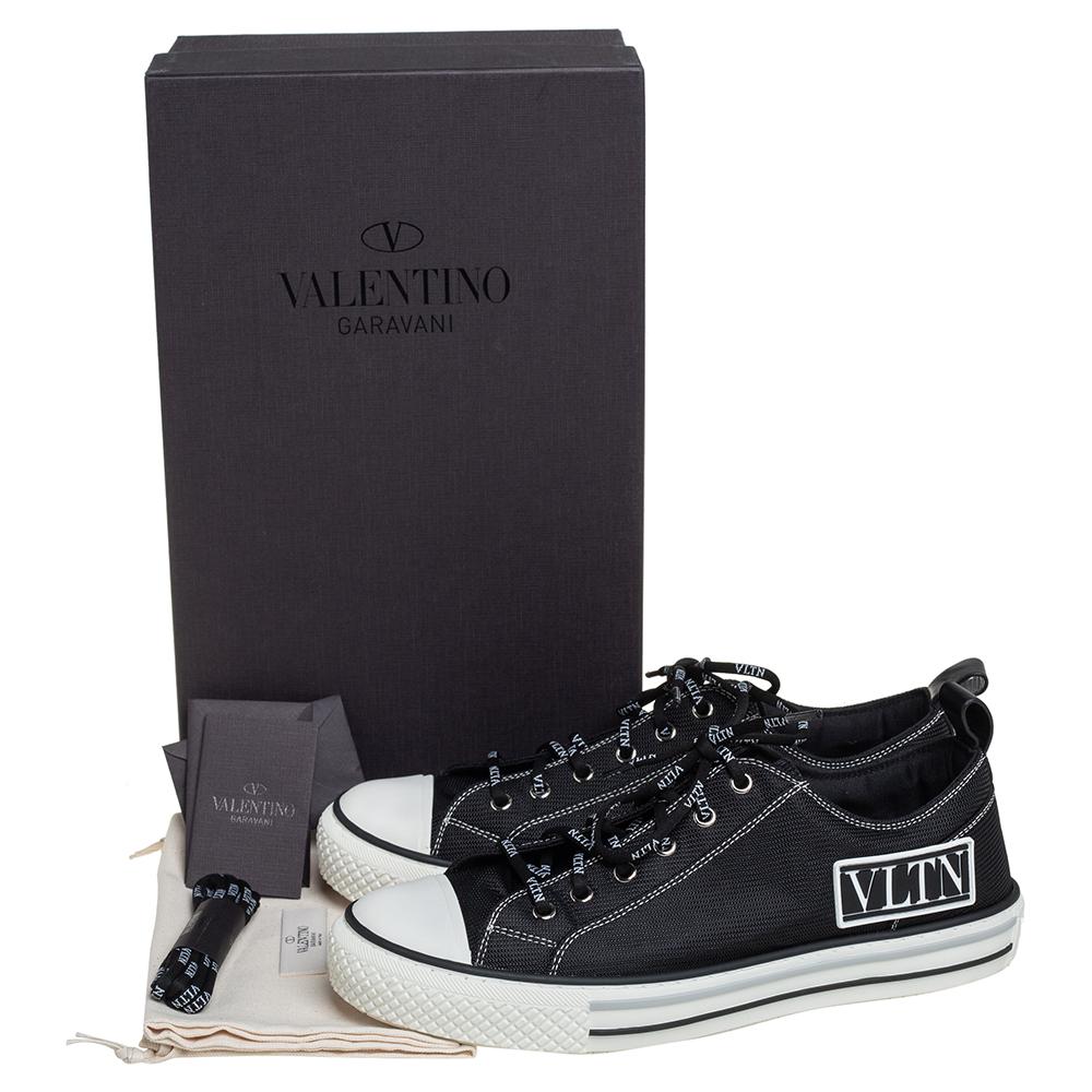 Valentino Black/White Mesh And Rubber Low Top Giggies Sneakers Size 41 4