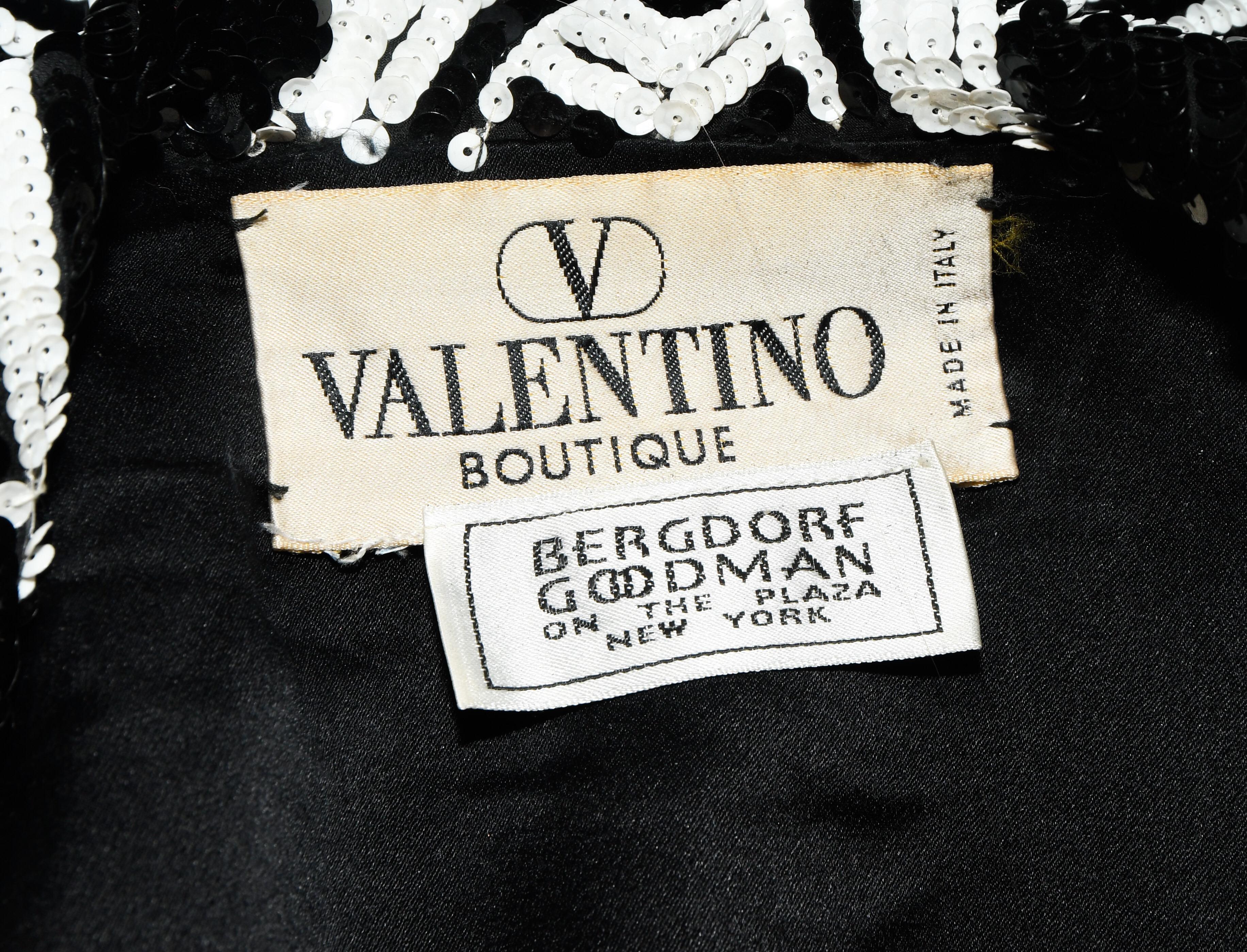 Valentino Black & White Sequined Check Crop Jacket  1