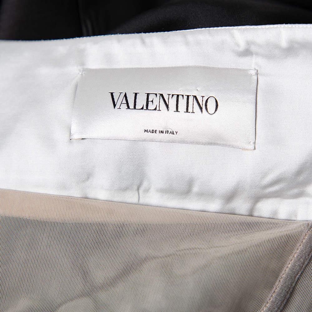 Valentino Black & White Wool & Silk Blend Bow Detail Strapless Tube Dress M For Sale 1