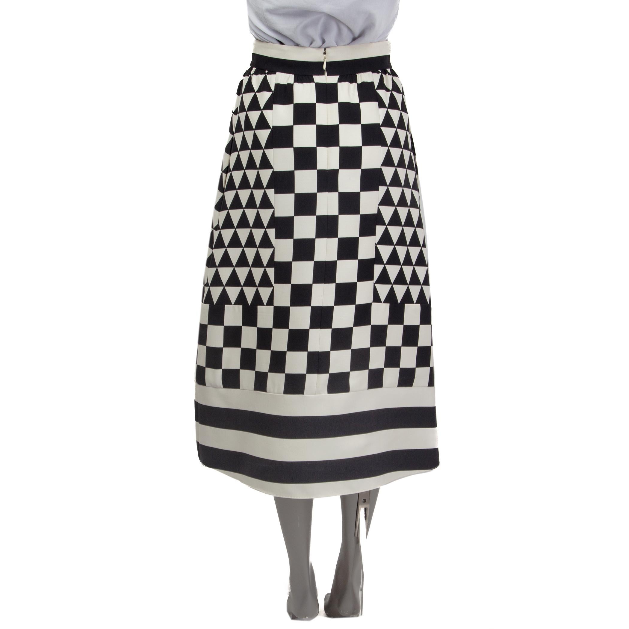 black and white wool skirt