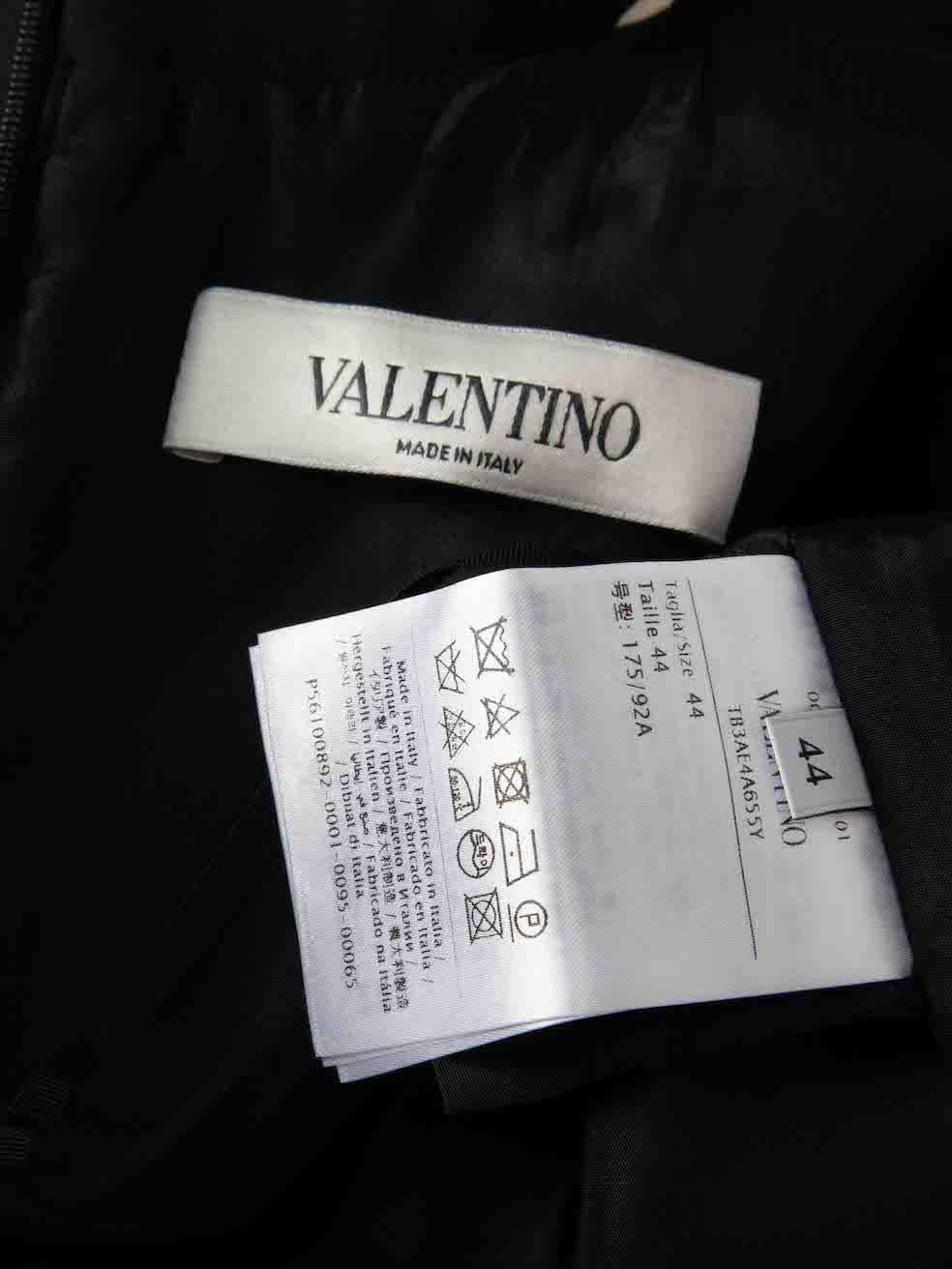 Valentino Black Wool Abstract Print Neck Drape Detail Size L For Sale 1