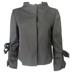 Valentino Schwarze Wollblazerjacke, Größe 10