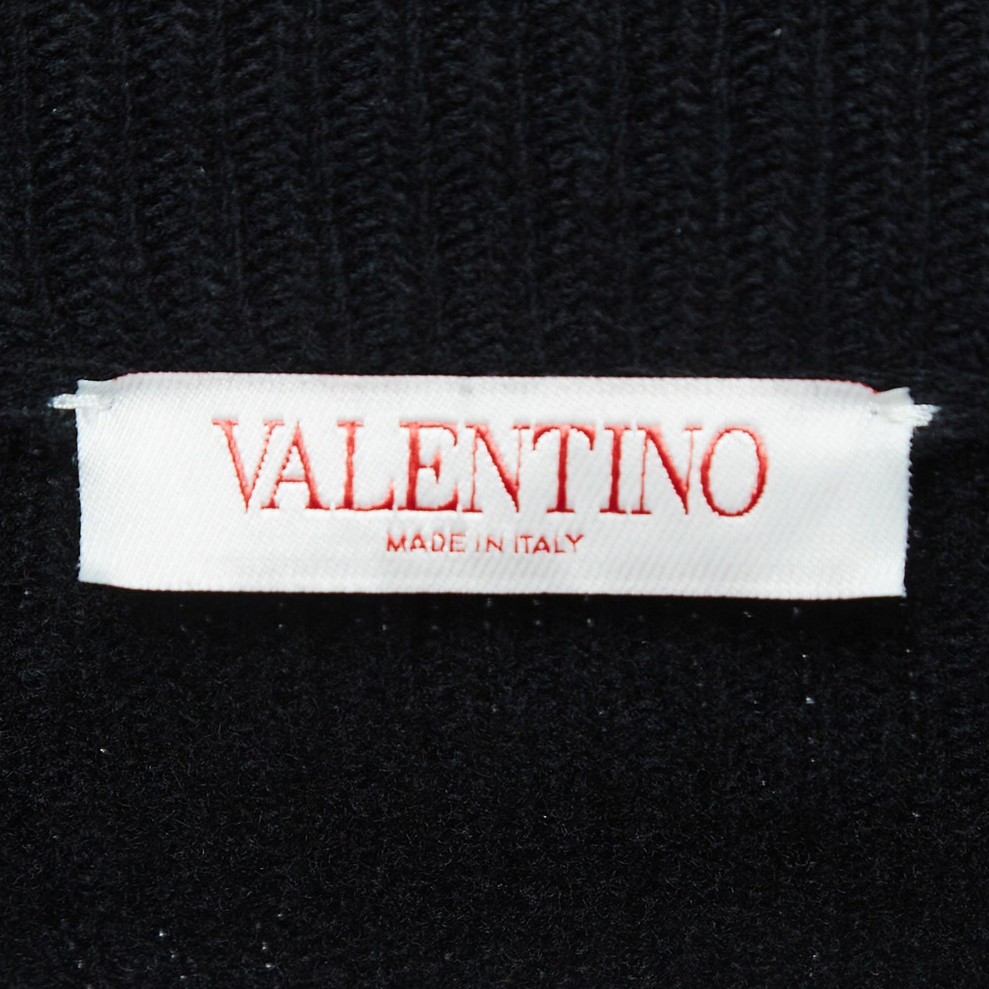 Valentino Schwarzer Pullover aus Wolle mit Ausschnitt M im Angebot 2