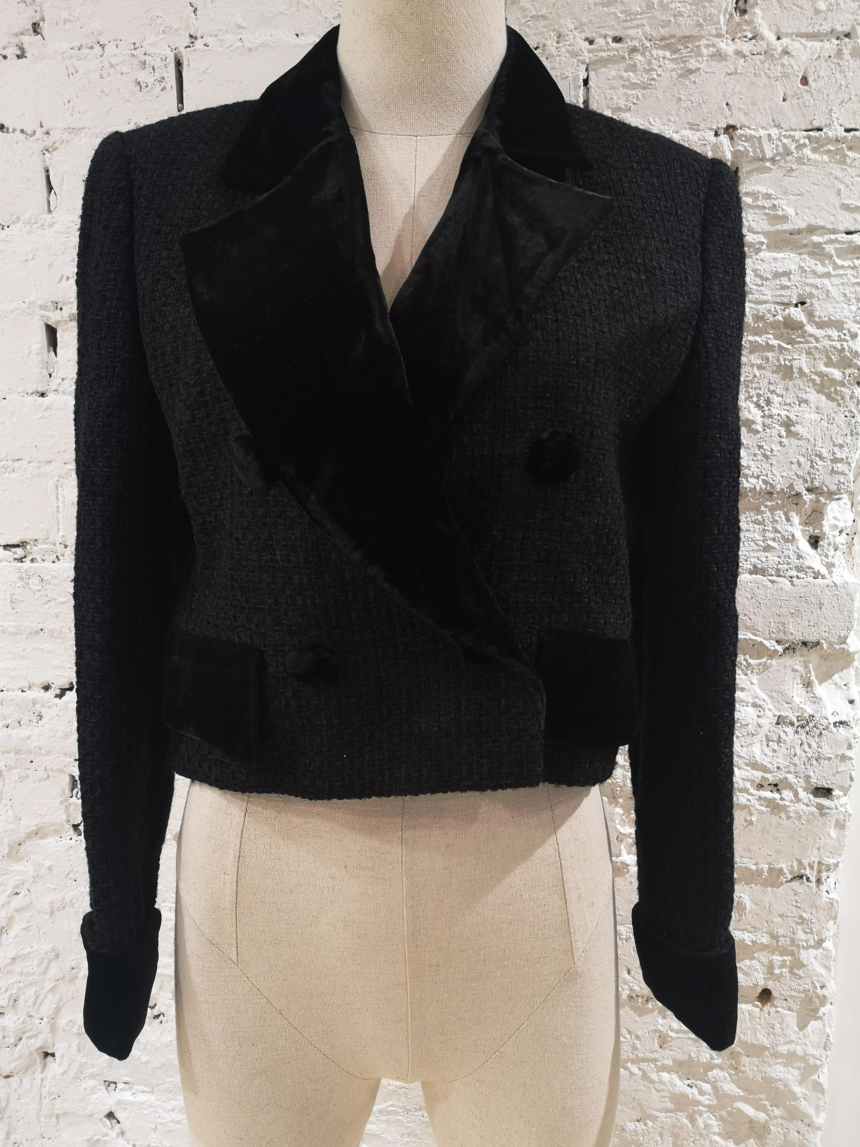 Valentino - Veste en laine noire en vente 5