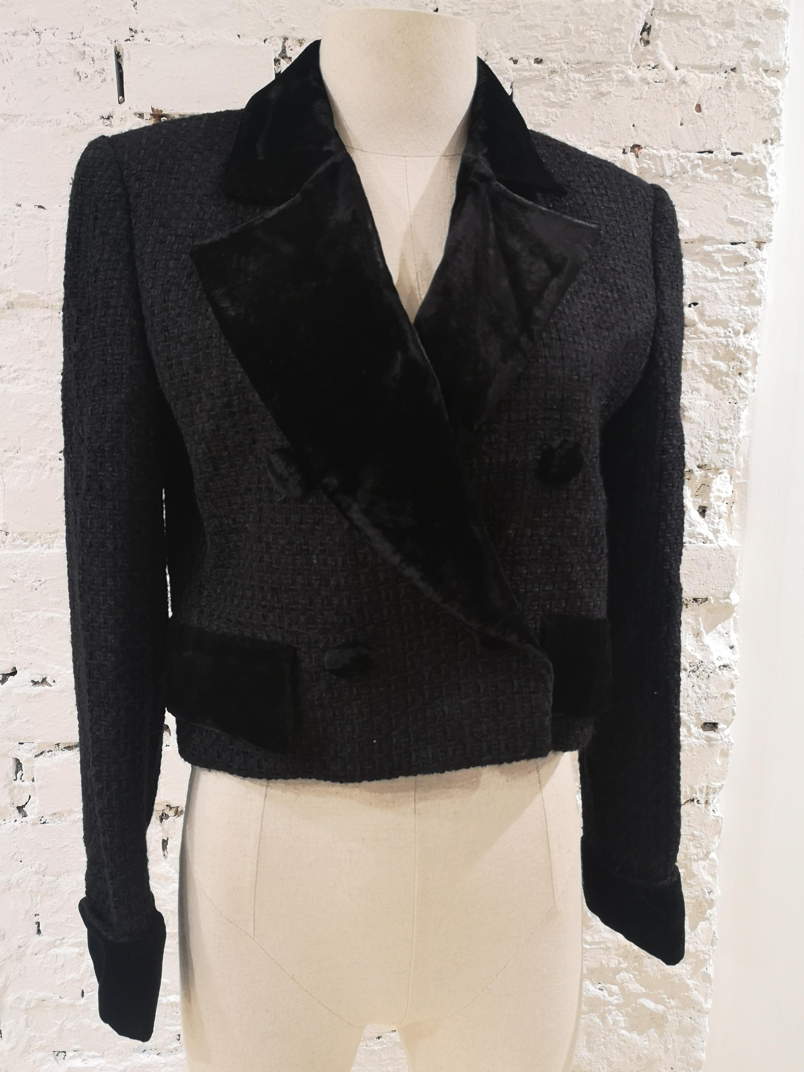 Valentino - Veste en laine noire en vente 6