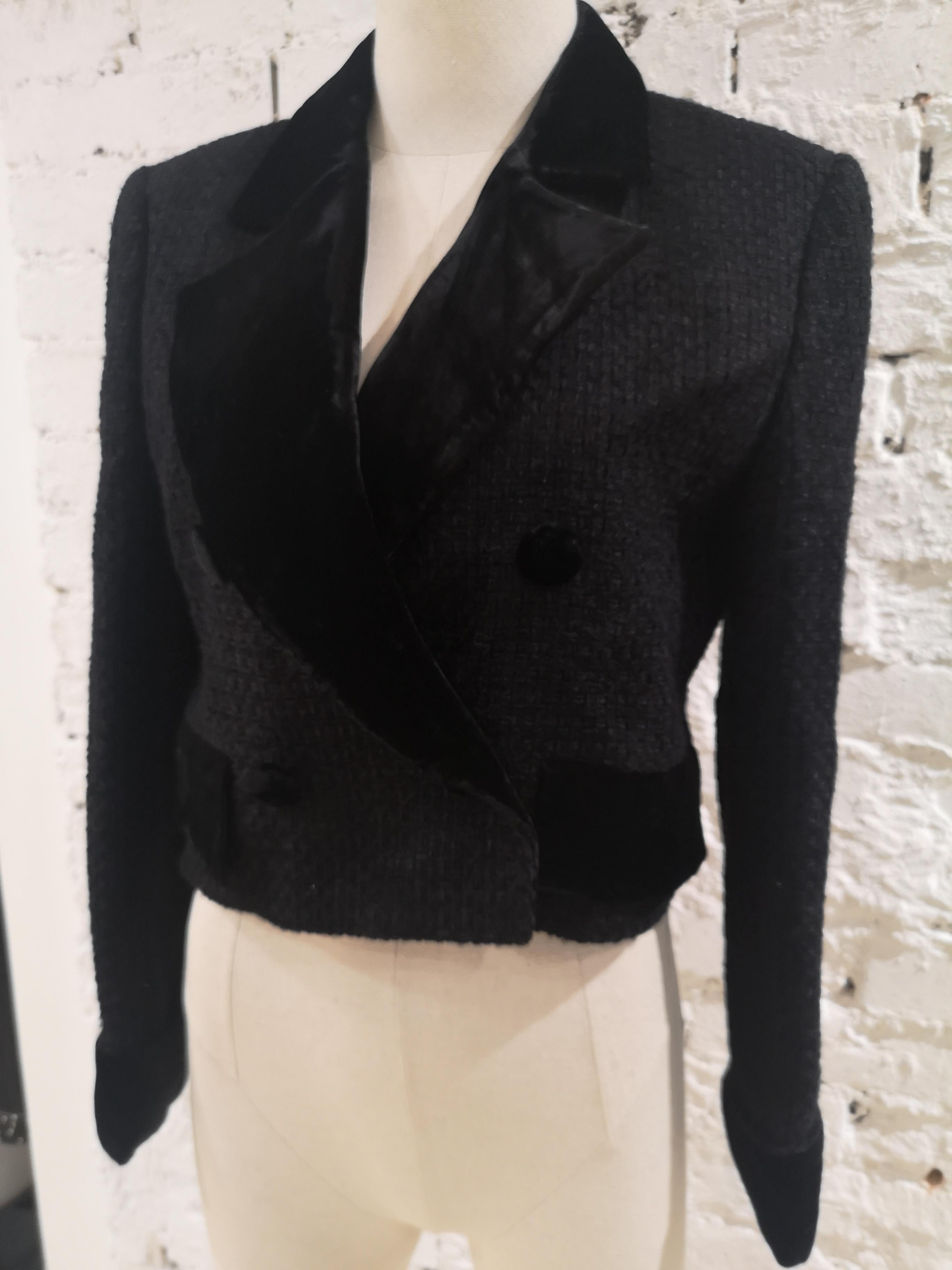 Valentino - Veste en laine noire en vente 7