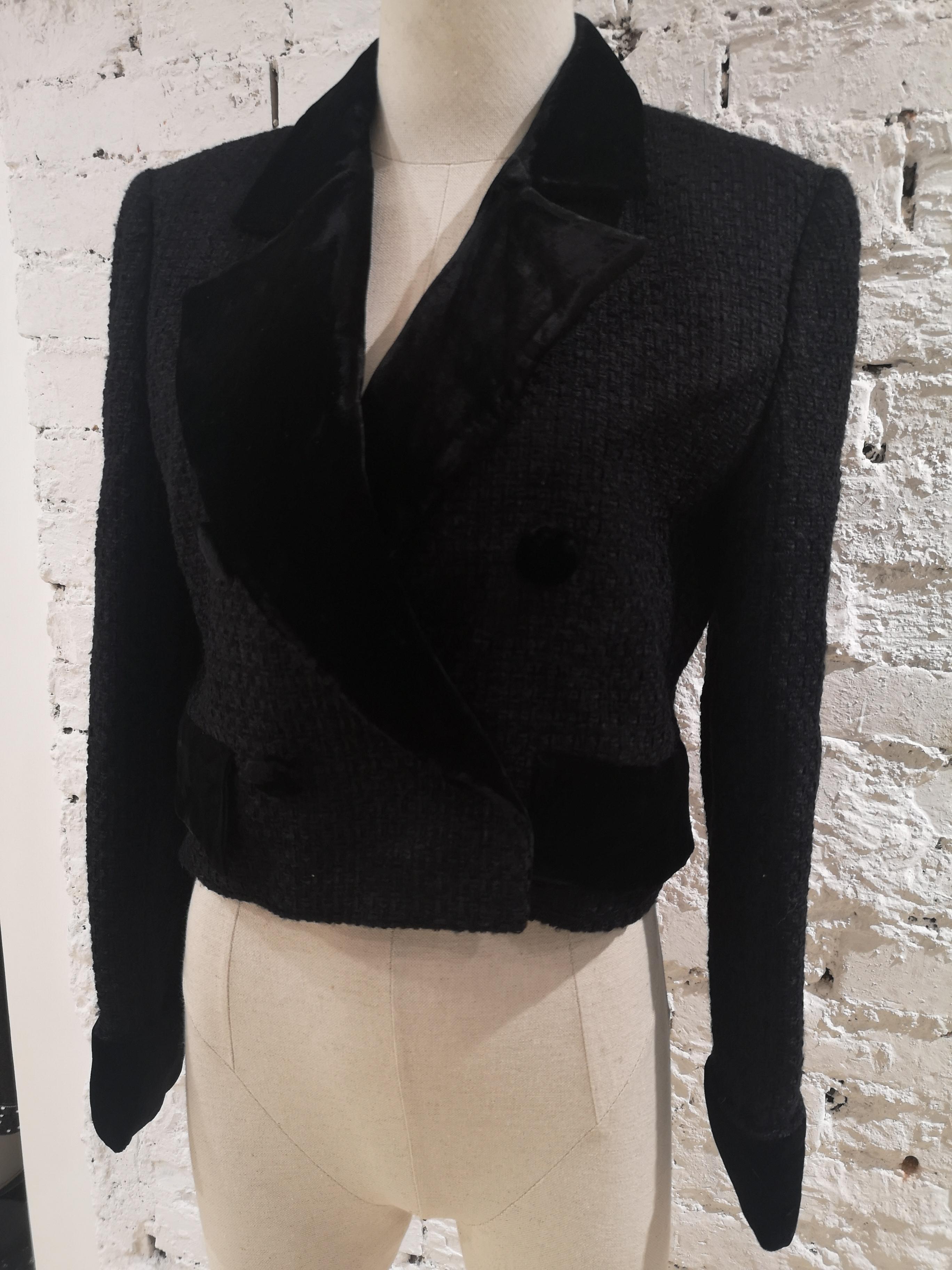 Valentino - Veste en laine noire en vente 8