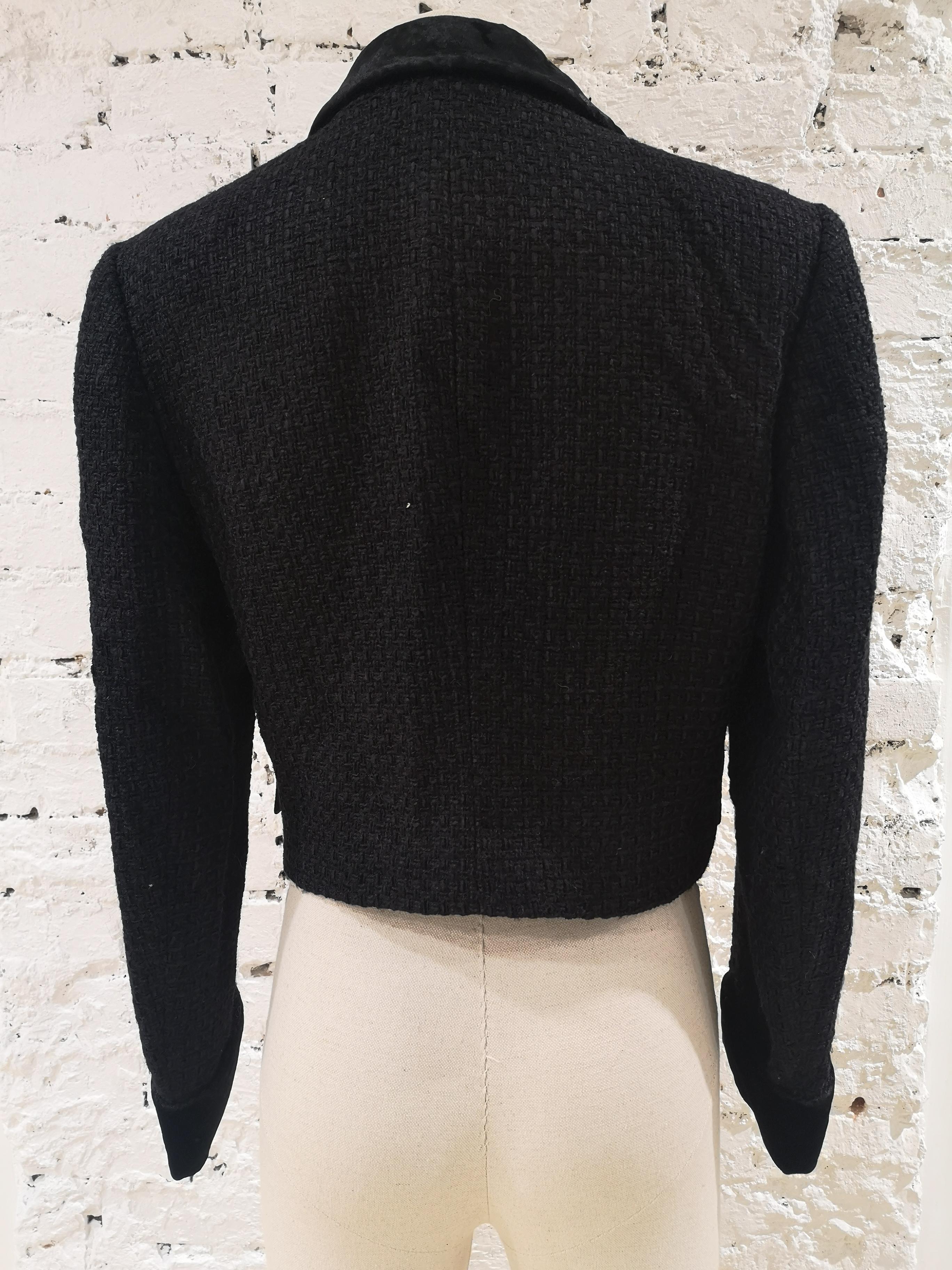 Valentino - Veste en laine noire en vente 10