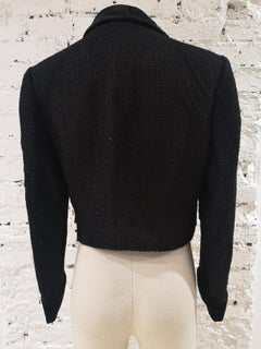 Valentino 1990s Black Wool Jacket with Velvet Neck, Size 42, Women's