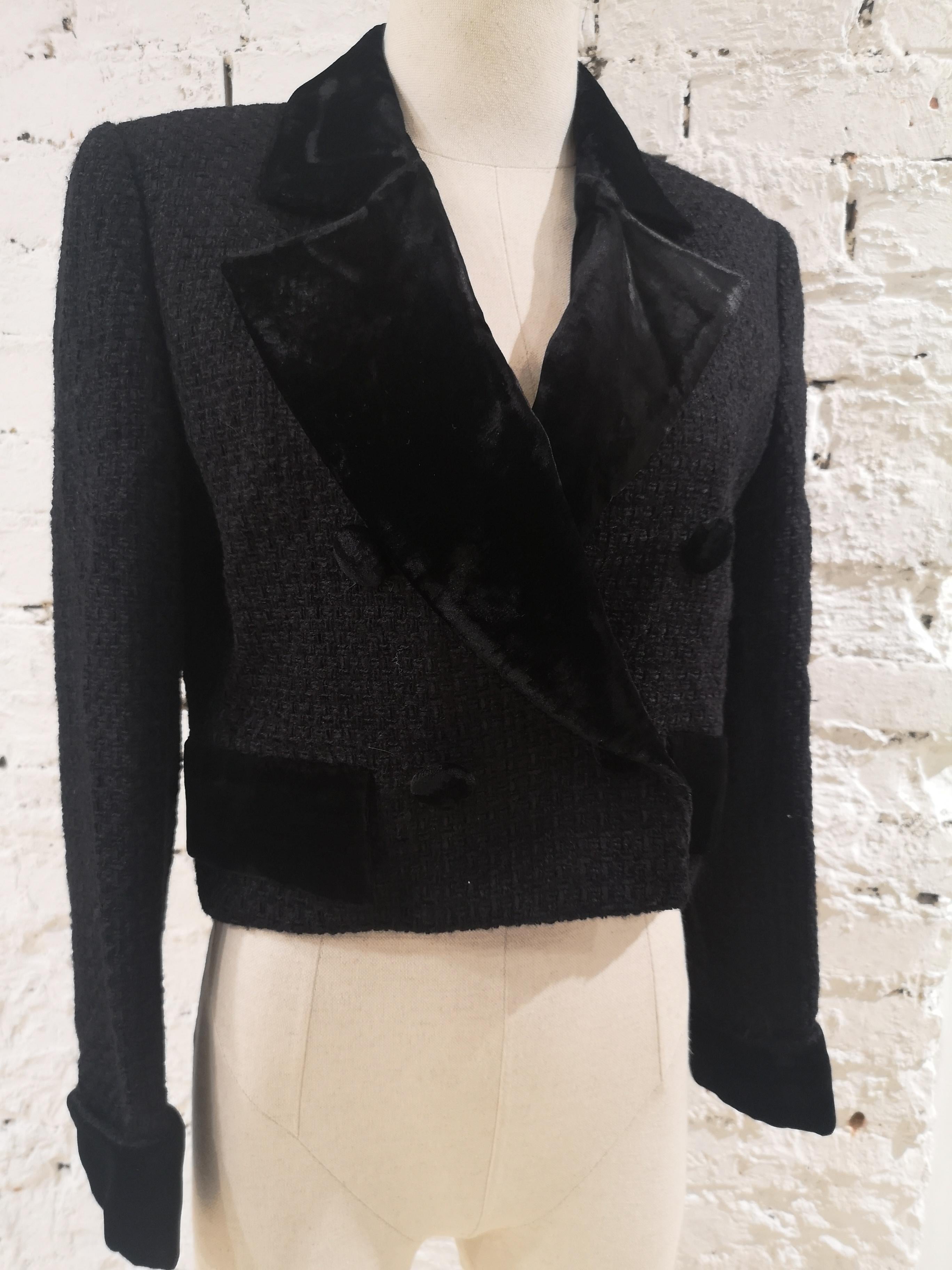 Valentino - Veste en laine noire en vente 1