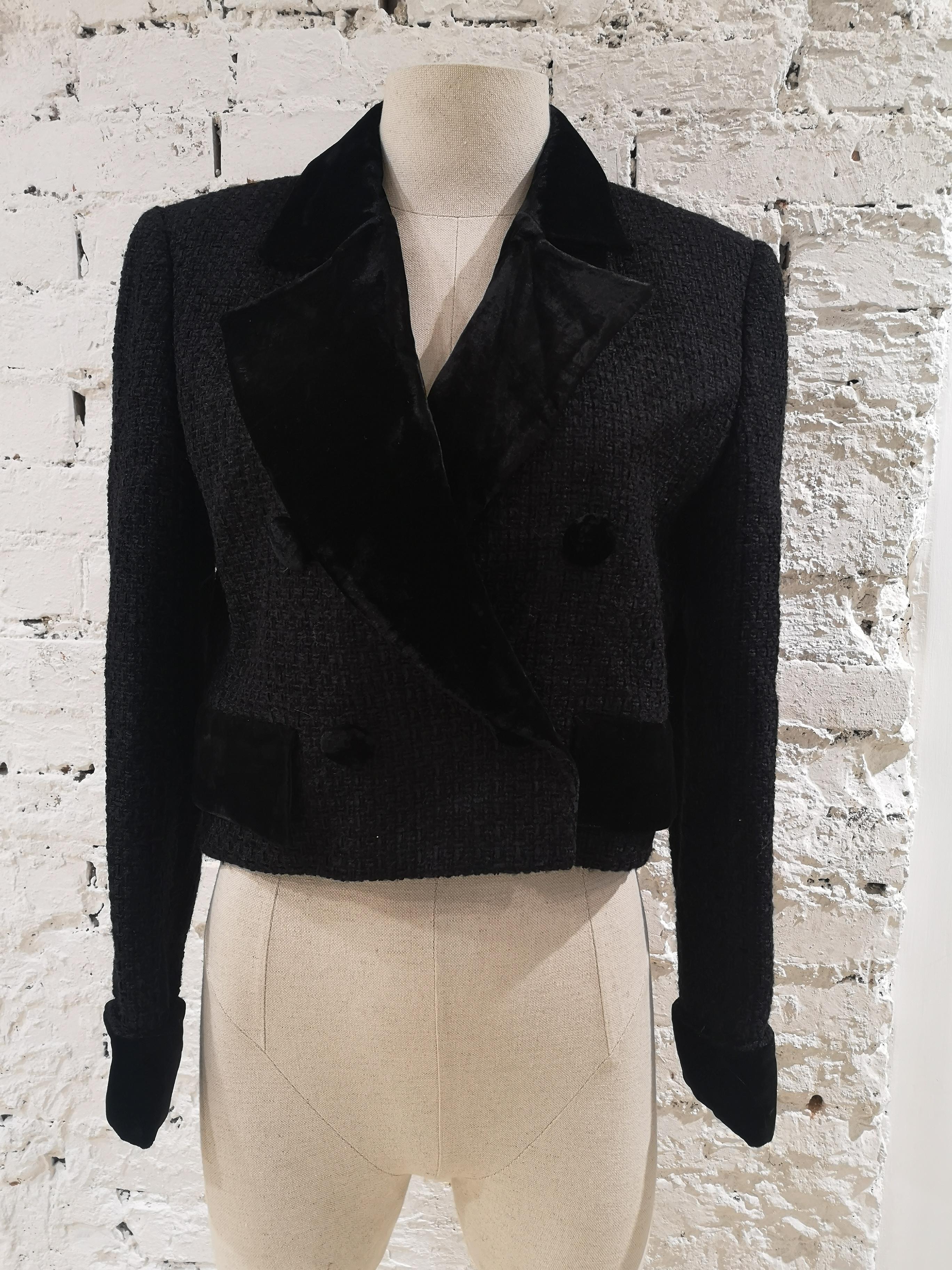 Valentino - Veste en laine noire en vente 4