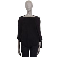 VALENTINO black wool LACE DETAIL KNIT PONCHO Sweater XS