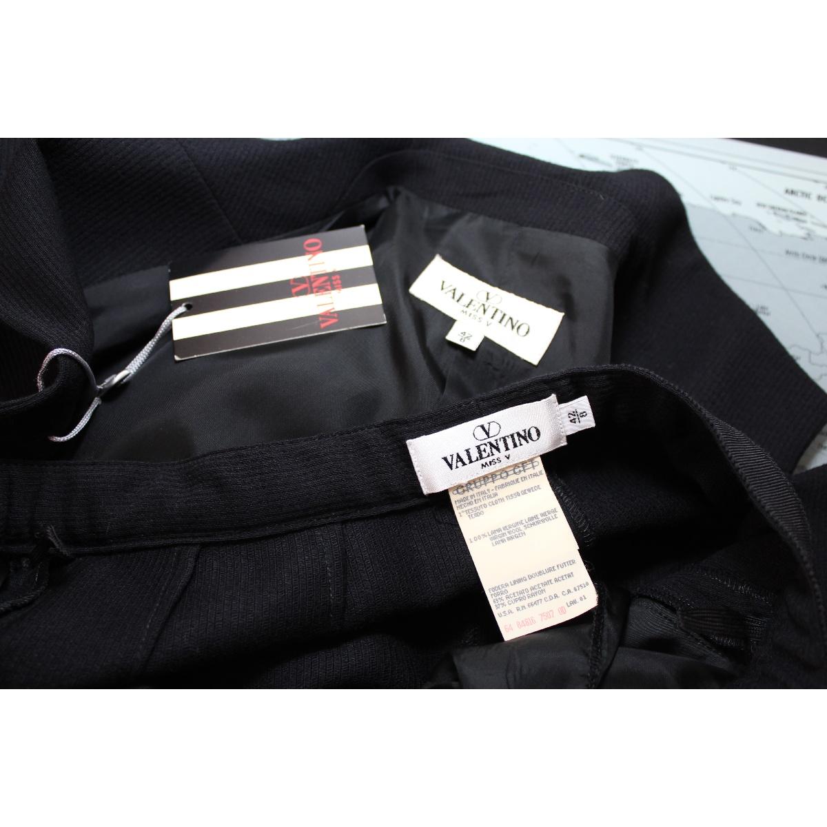Valentino Black Wool New 1990s Pants Suit Dress Set 6