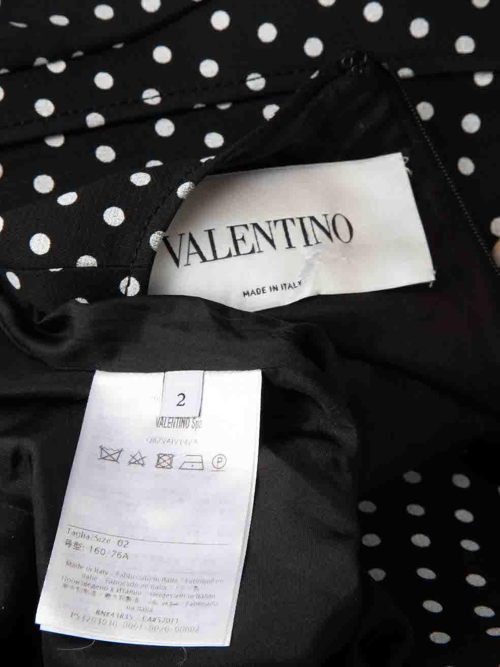 Women's Valentino Black Wool Polkadot Knee Length Dress Size XS