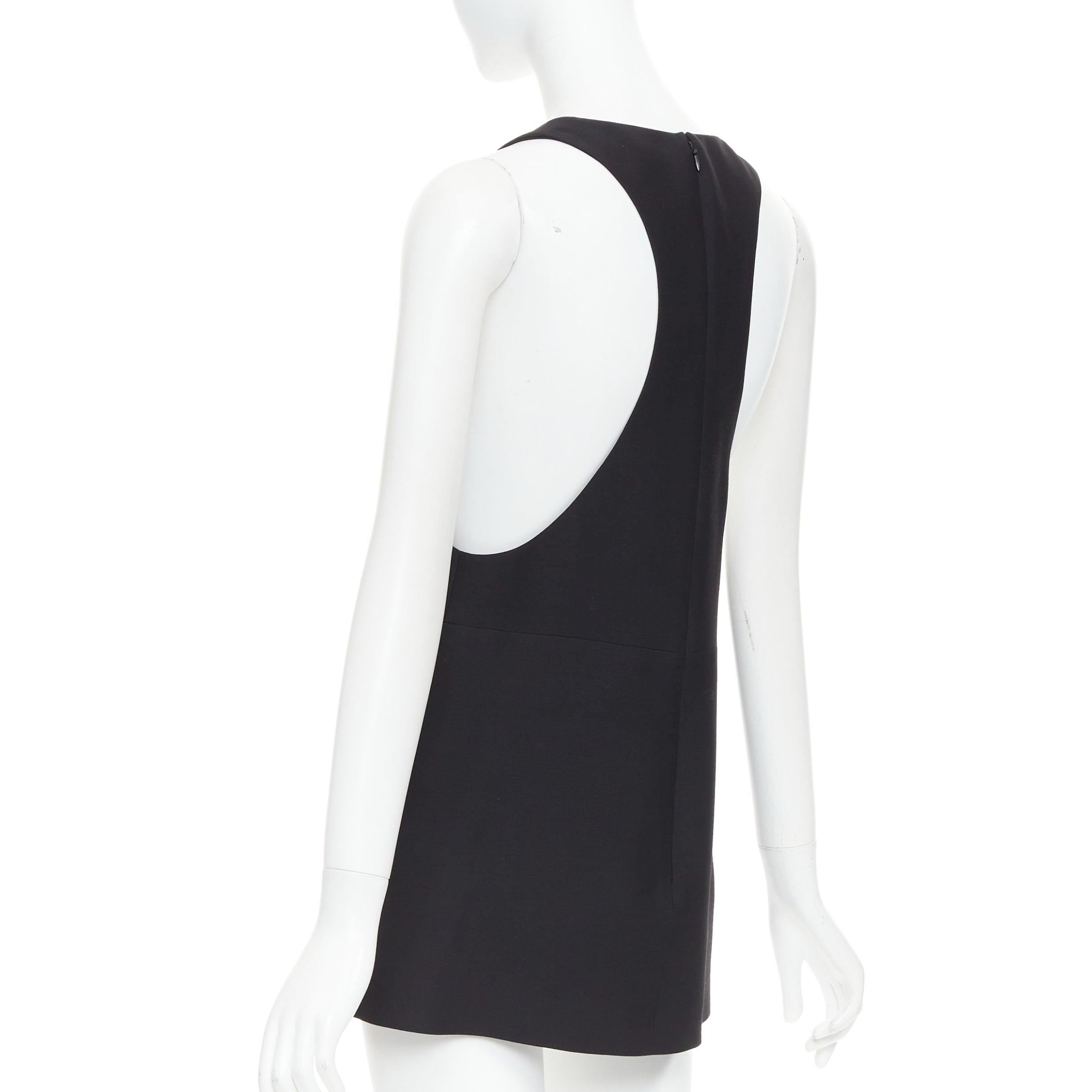 VALENTINO black wool silk Rockstud pockets scoop minid ress IT38 XS For Sale 2
