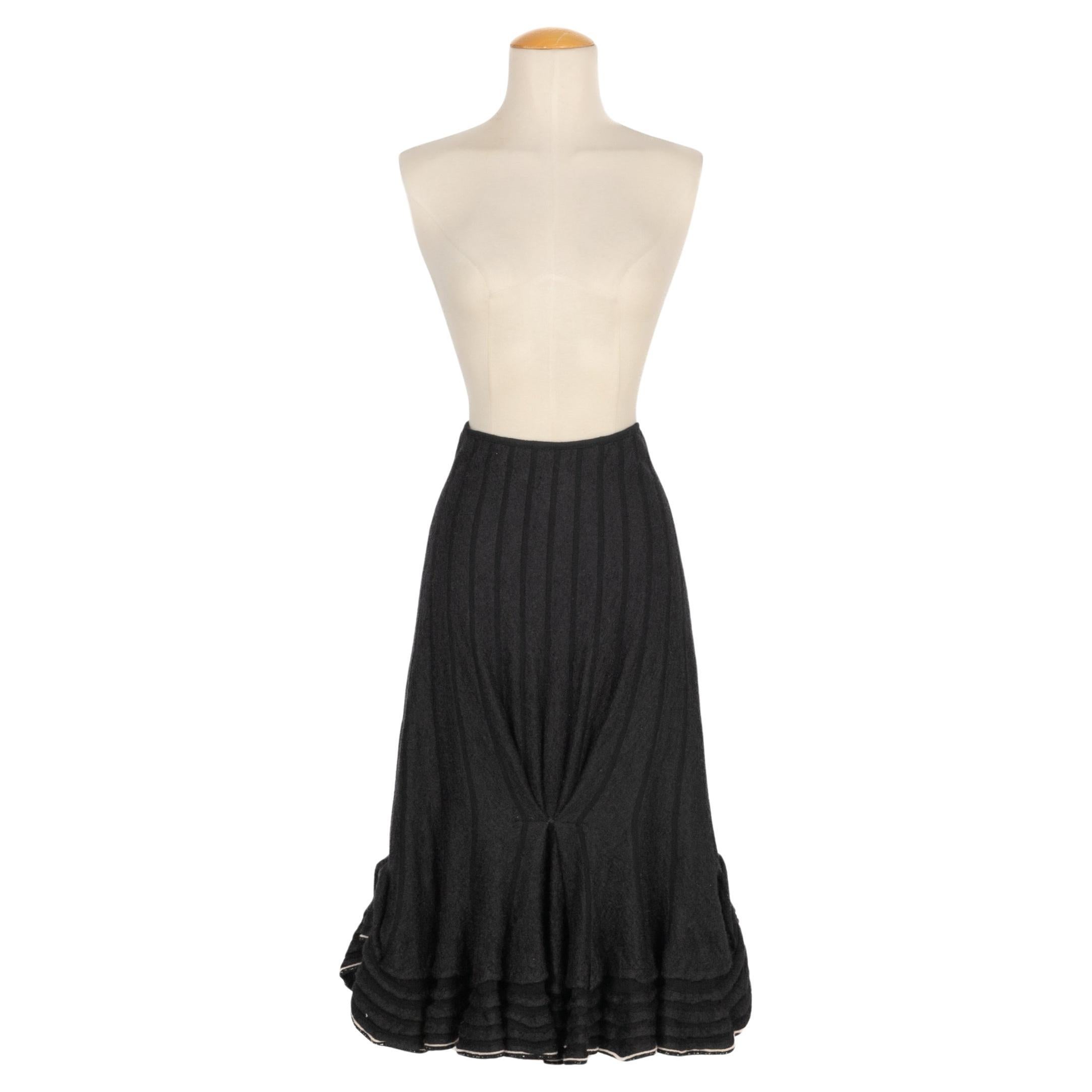 Valentino Black Wool Skirt For Sale