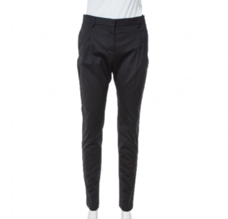 Valentino Black Wool Tailored Pants S In Good Condition For Sale In Dubai, Al Qouz 2