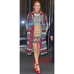 Valentino Blake Lively Fall 2015 Runway Size 2 Lace Wool Patchwork Jacket Coat