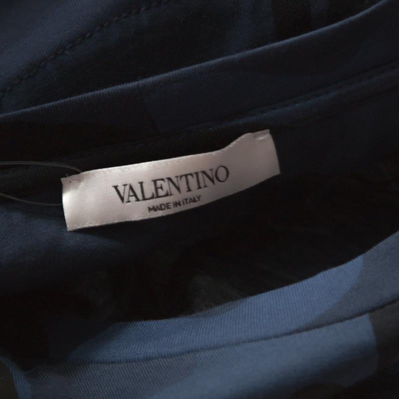 Valentino Blue Camupanther Print Cotton Short Sleeve T-Shirt L 2