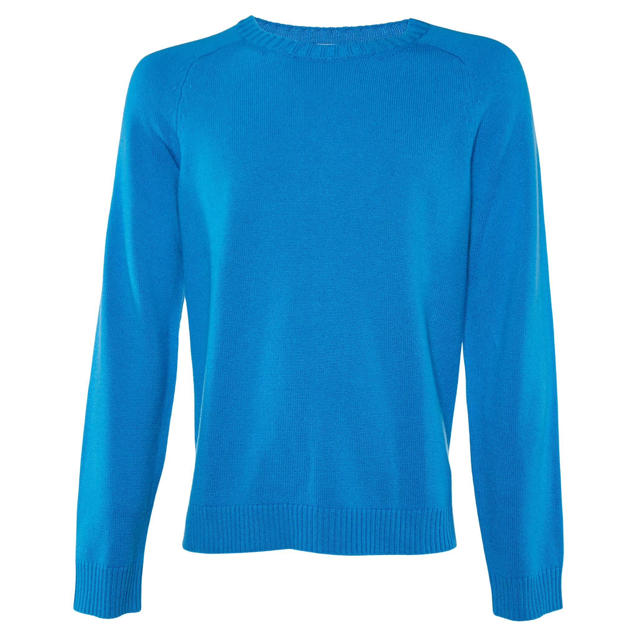 Valentino Blue Cashmere Knit Roundneck Sweater L For Sale