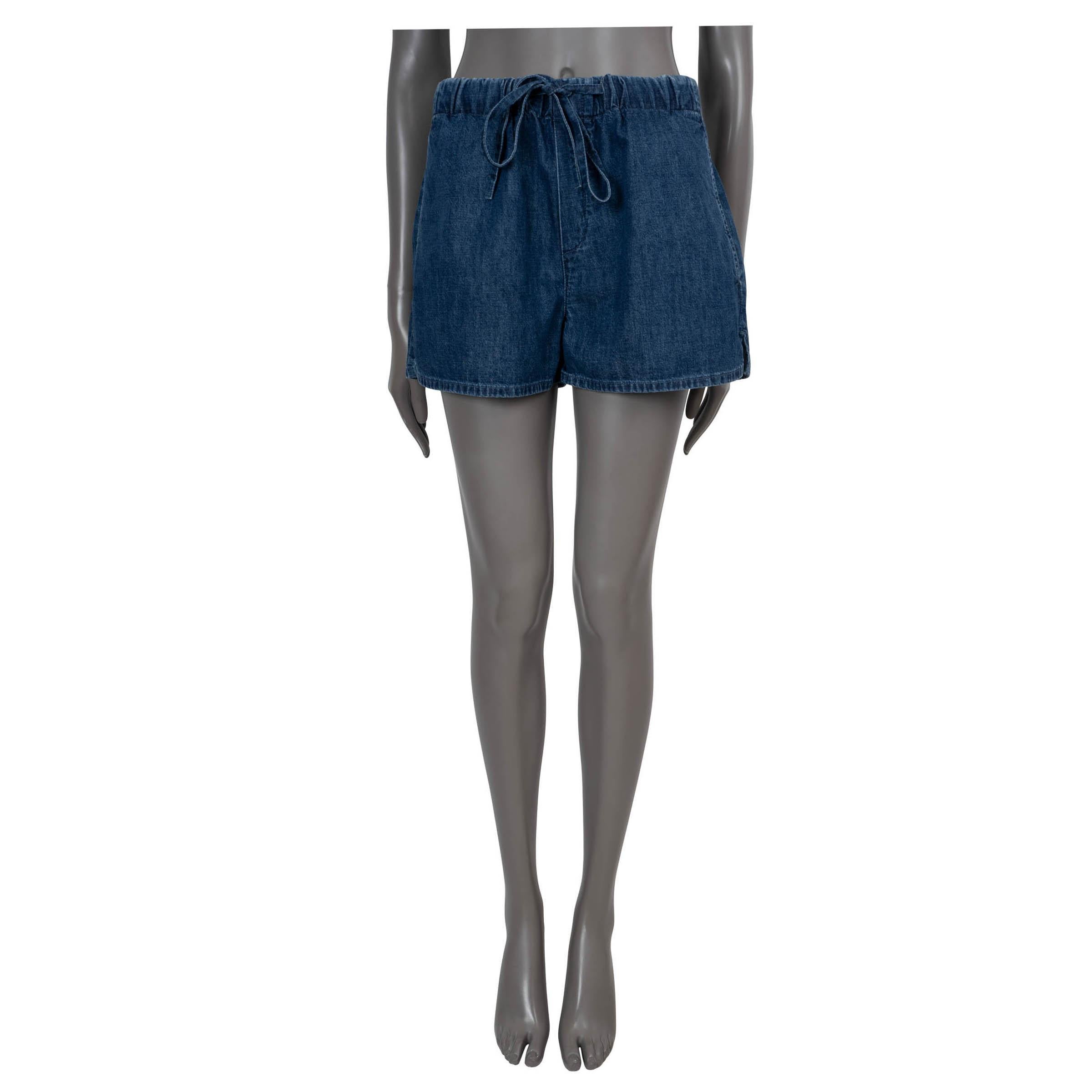VALENTINO bleu coton 2023 DENIM TIE-WAIST Pantalon short 40 S Excellent état - En vente à Zürich, CH