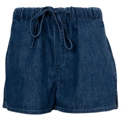 VALENTINO bleu coton 2023 DENIM TIE-WAIST Pantalon short 40 S