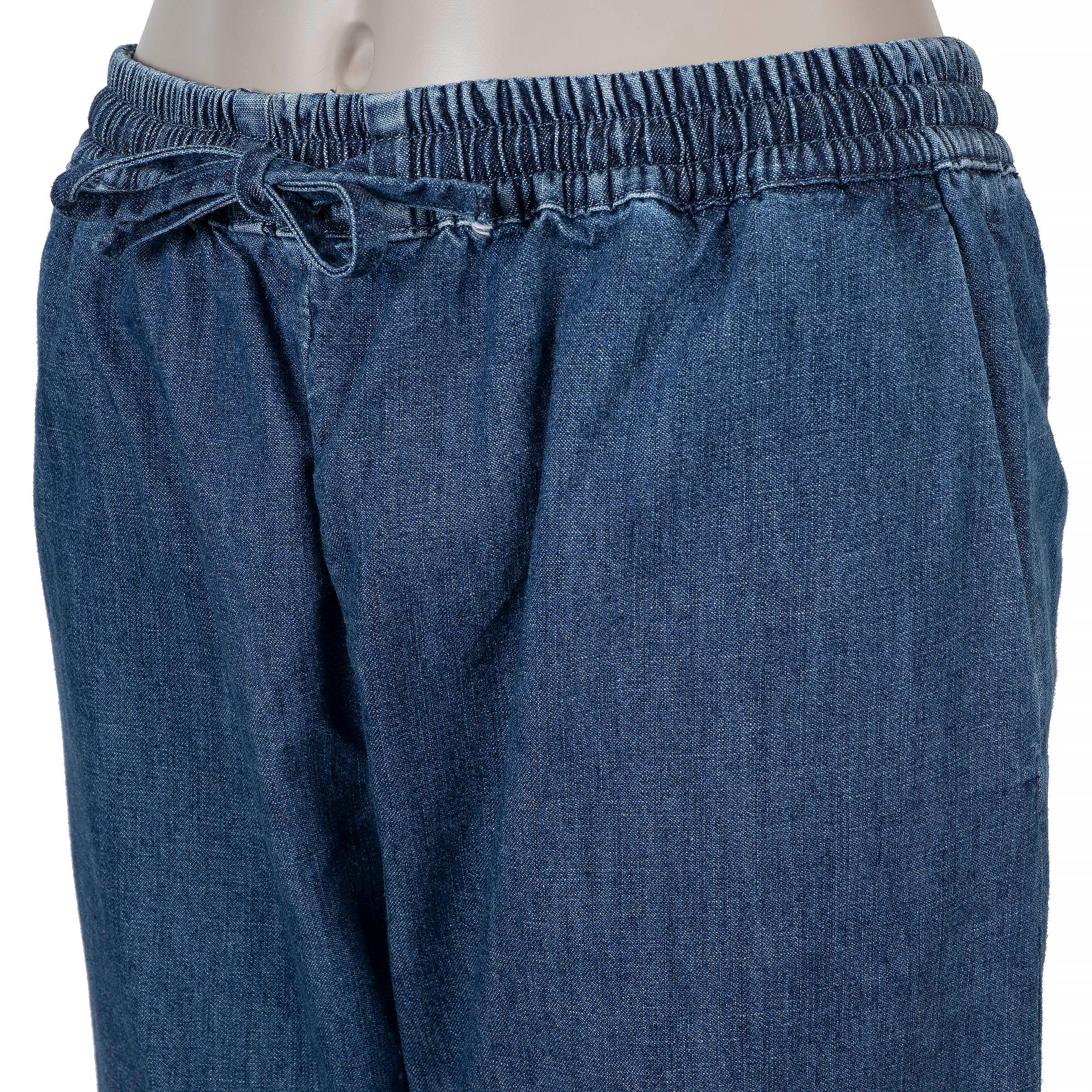 Pantalon de denim large 2023 en coton bleu de VALENTINO 40 S Excellent état - En vente à Zürich, CH